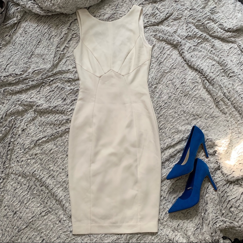White midi pencil dress